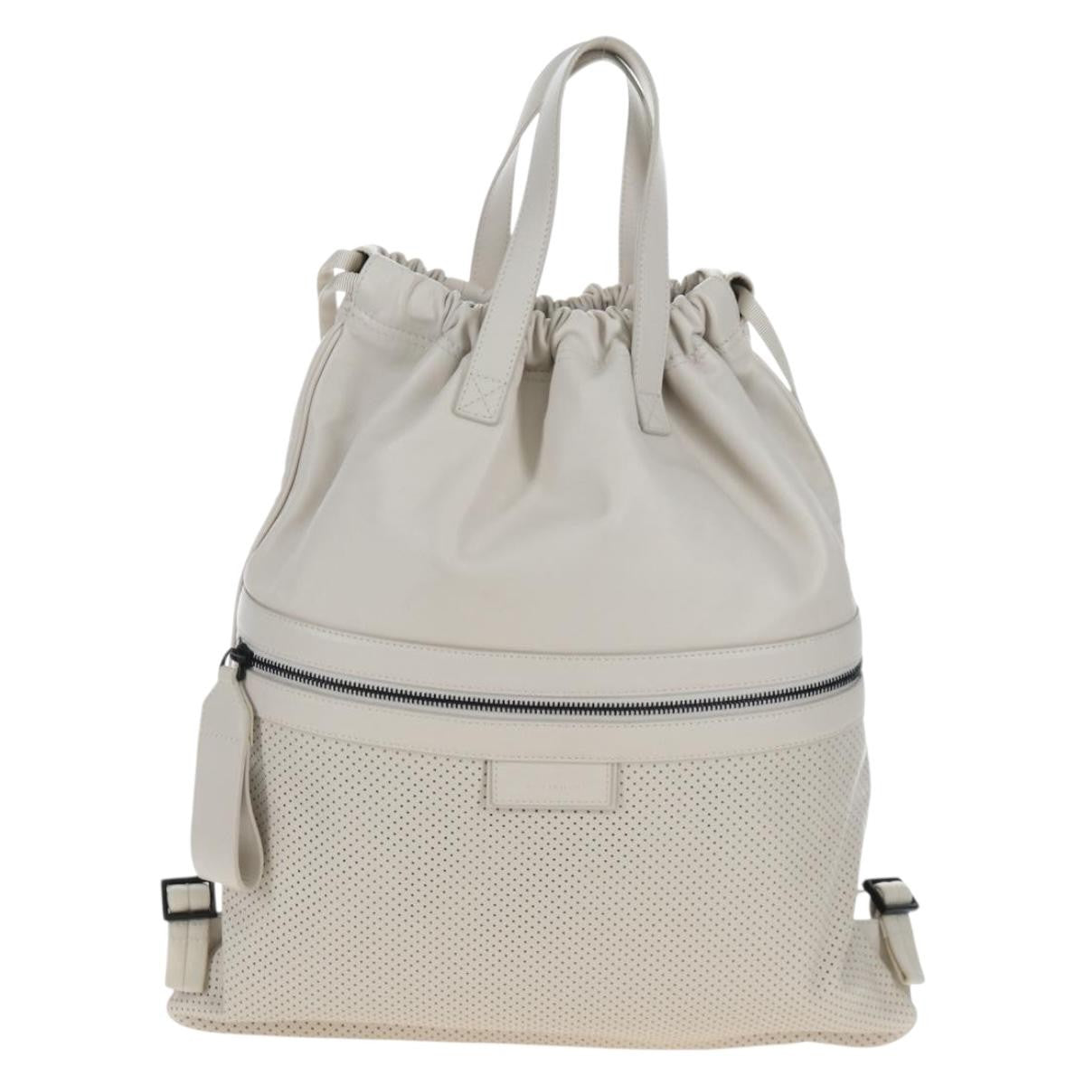 Bottega Veneta Drawstring Perforated Leather Beige Bag