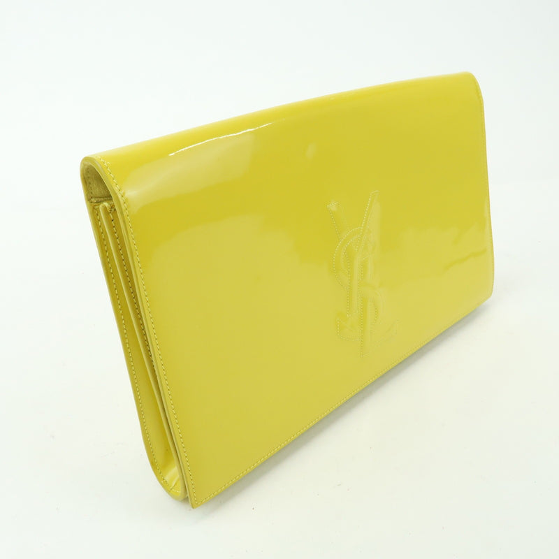Saint Laurent Belle De Jour Clutch Patent Yellow Patent_leather