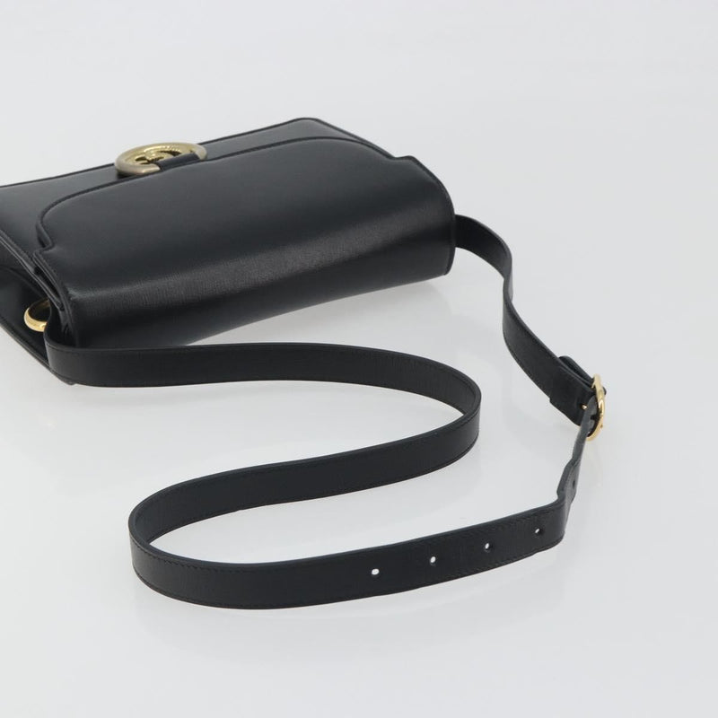 Gucci Gg Ring Leather Black Bag