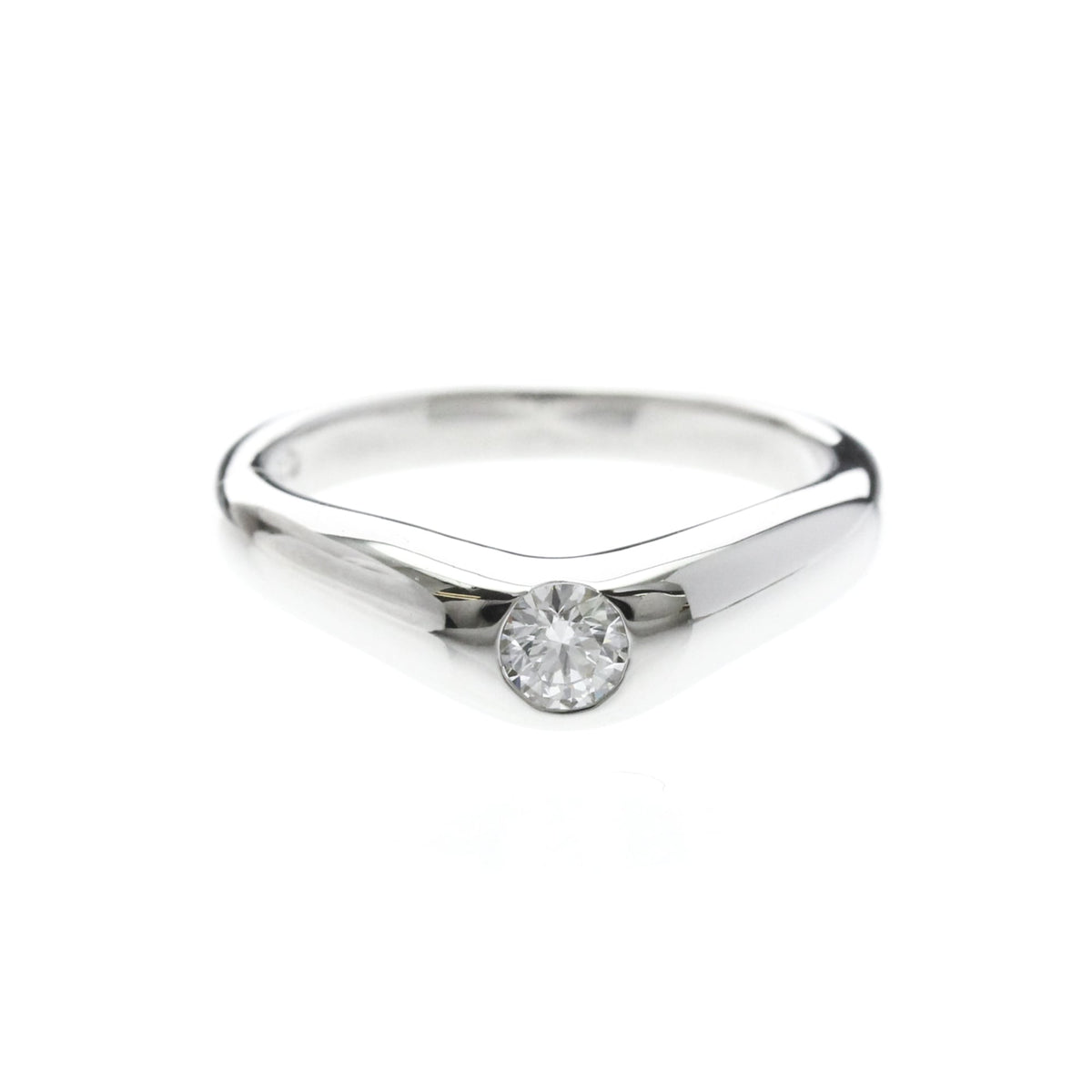 Tiffany & Co. Elsa Peretti Curved Wedding Band Platinum With Diamonds Silver Bijoux