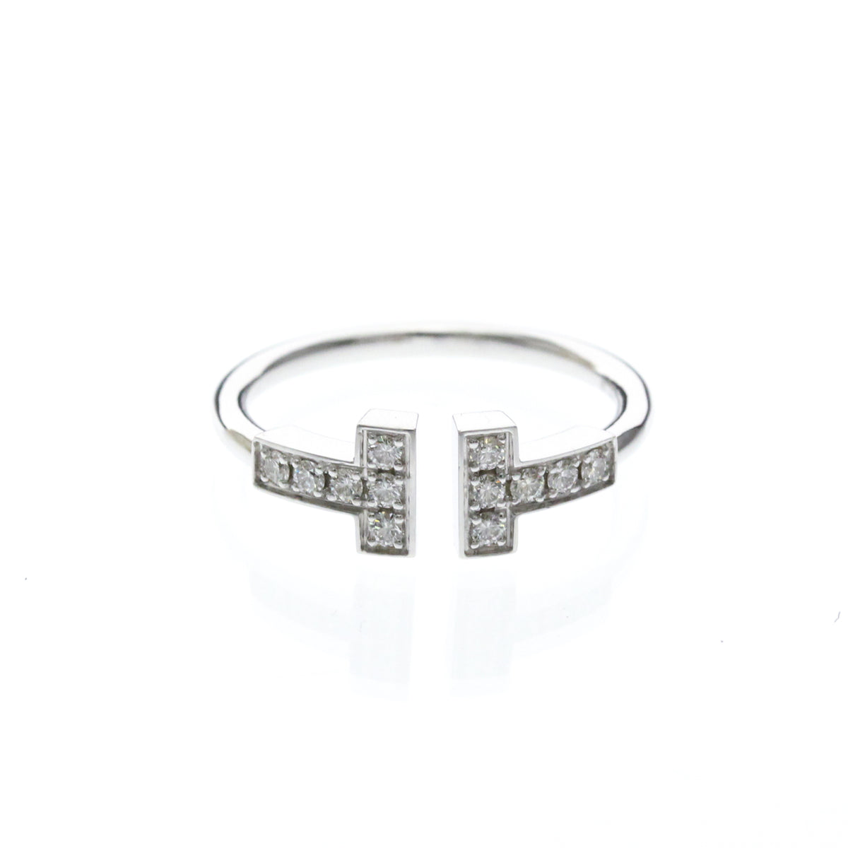Tiffany & Co. T Wire 18k White Gold With Diamonds Silver White_gold Bijoux