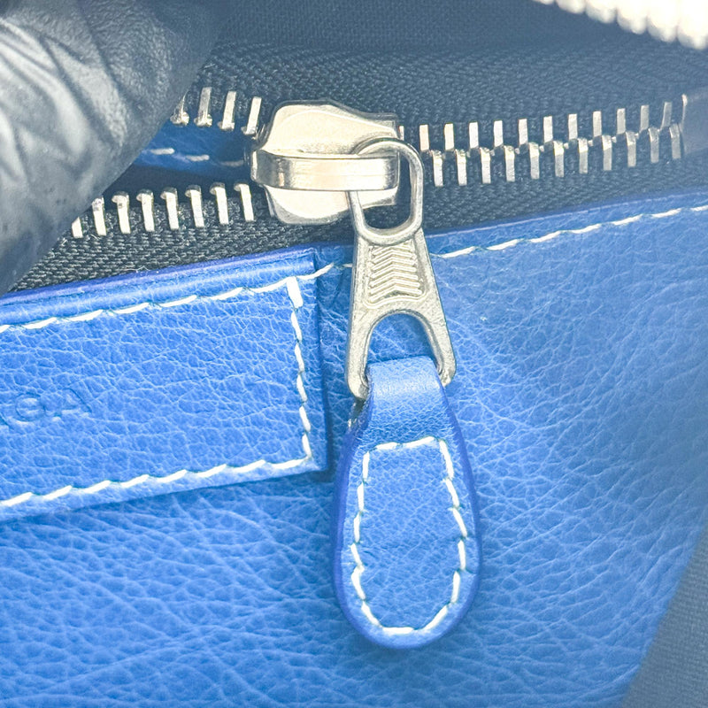 Balenciaga Bazar Striped Leather Blue Bag