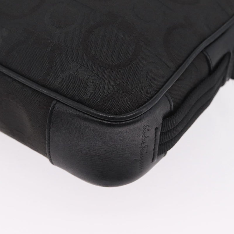 Salvatore Ferragamo Gancini Canvas Black Bag