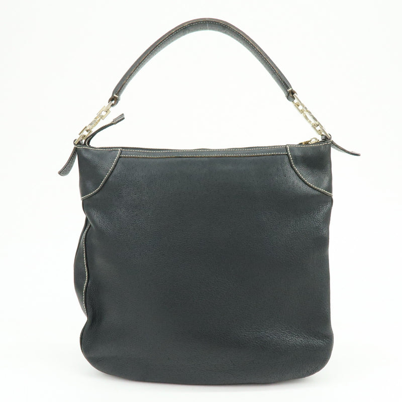 Salvatore Ferragamo Gancini Leather Black Bag