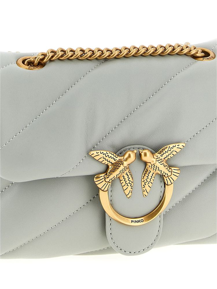 Pinko Crossbody Bag — Gray Lamb Fur