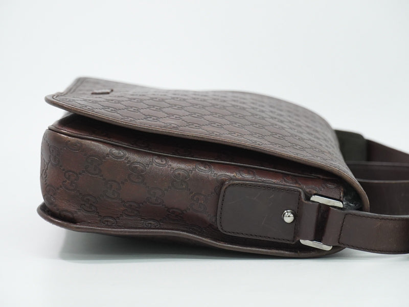 Gucci Flap Messenger Bag (outlet) Guccissima Leather Brown