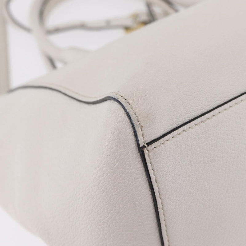 Miu Miu Madras Front Zip Leather White Bag