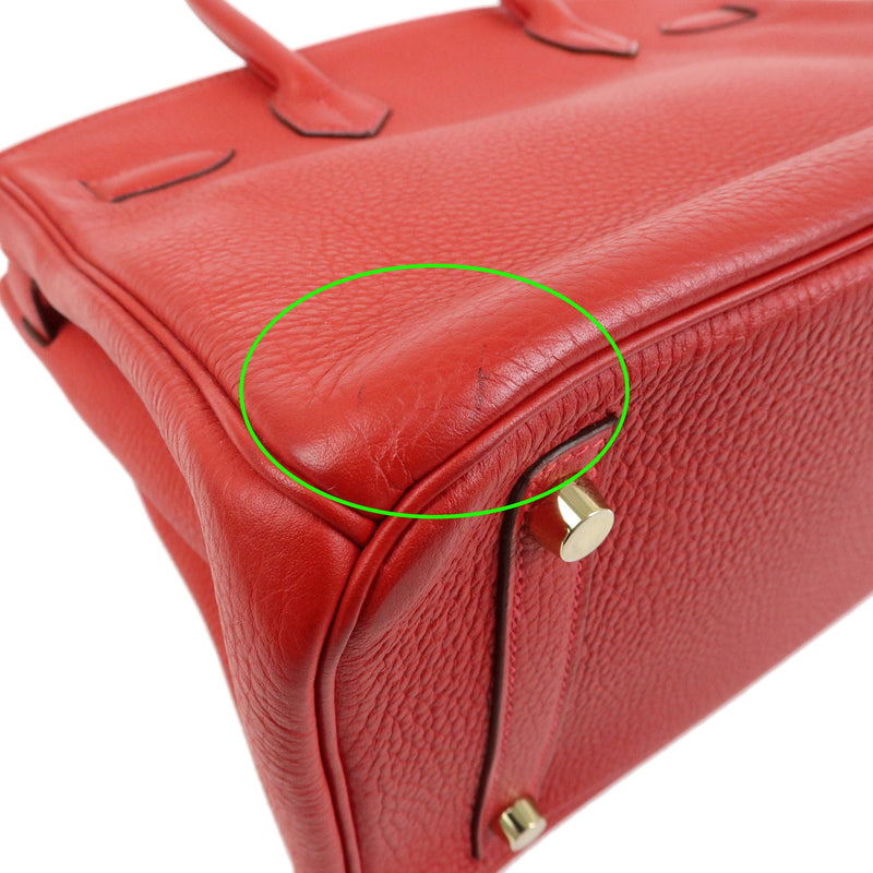 Hermes Birkin Red Togo With Gold Hardware Leather Bag