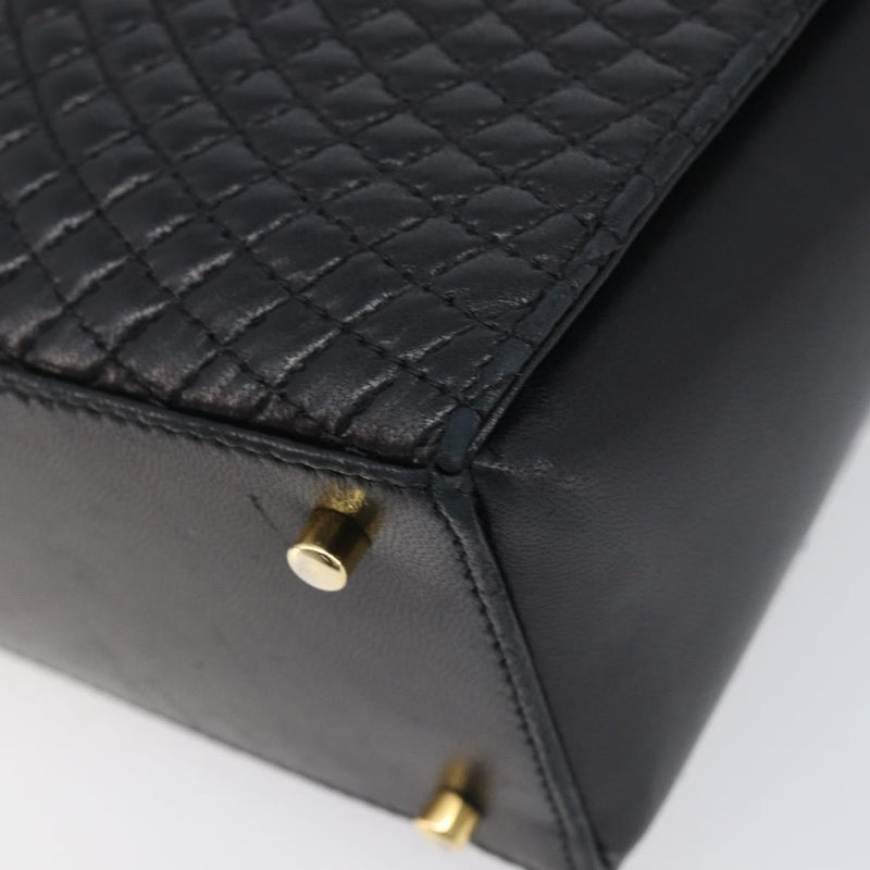 Bally Vintage Chain Quilted Leather Black Bag