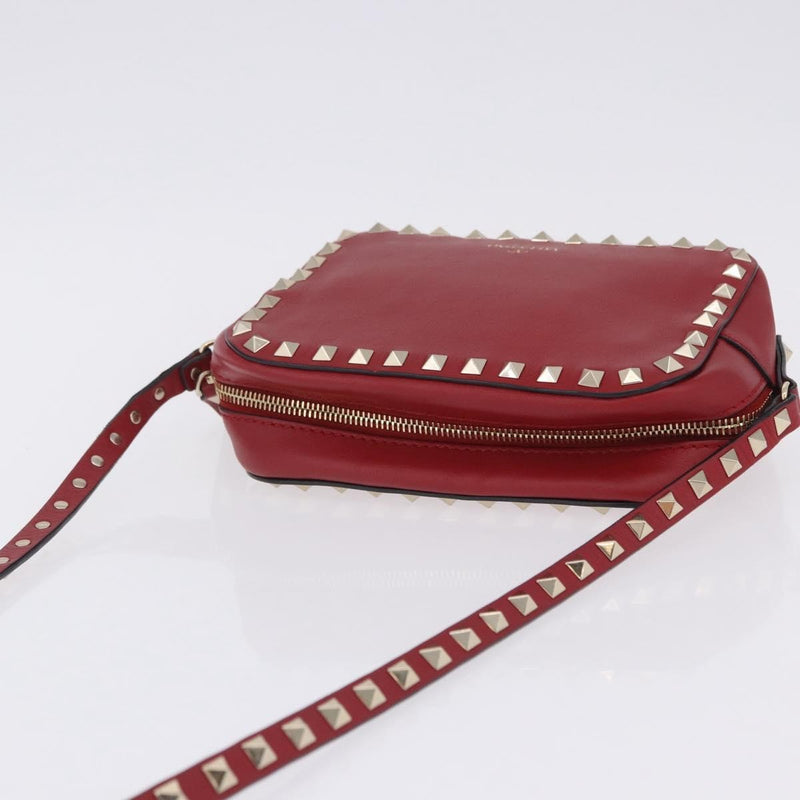 Valentino Garavani Rockstud Camera Leather Red Bag