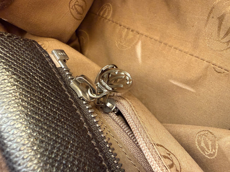 Cartier Marcello Leather Brown Suede Bag