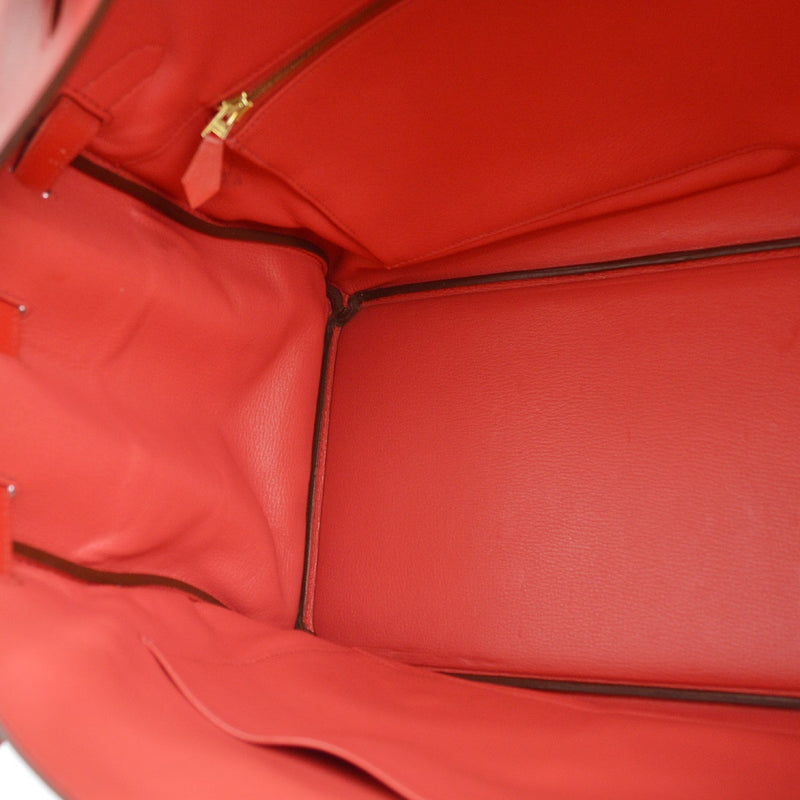 Hermes Birkin Red Epsom With Gold Hardware Leather Bag