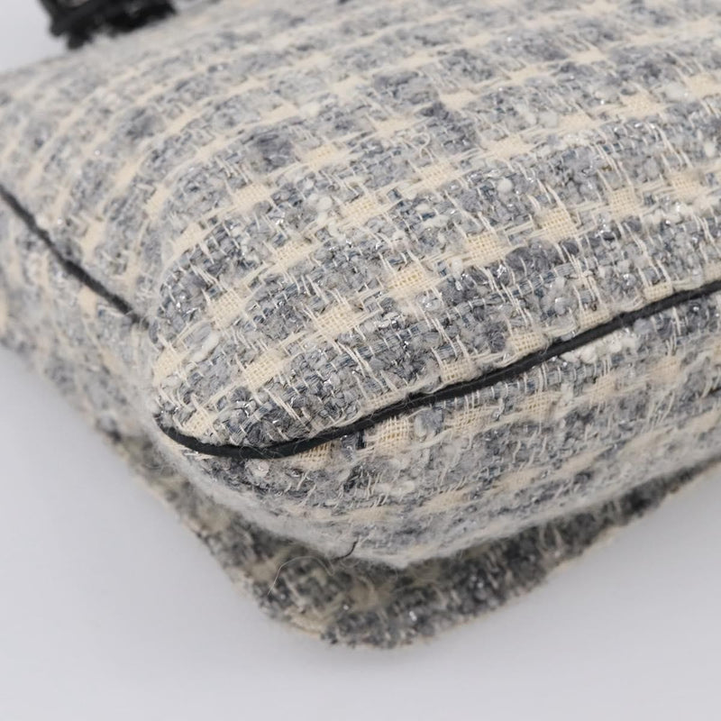 Chanel Camellia Messenger Tweed Gray Canvas