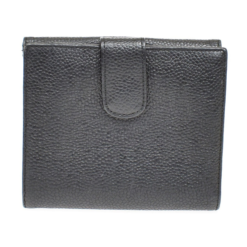 Chanel Vintage Timeless Bifold Caviar Black Leather Accessory