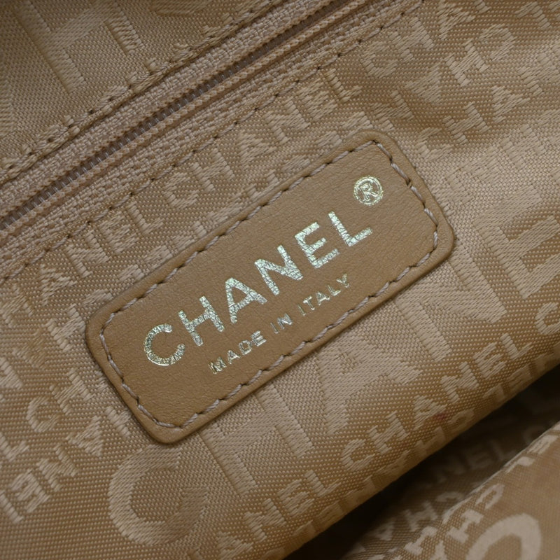 Chanel Vintage Handle Cc Caviar Beige Leather Bag