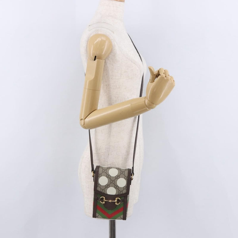 Gucci Horsebit 1955 Printed Gg Coated Canvas Beige Bag