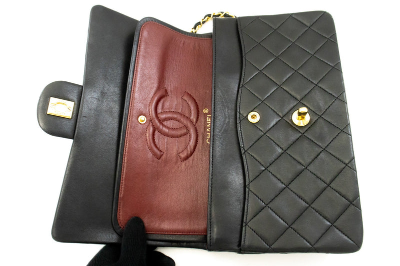 Chanel Timeless - Classic Double Flap Quilted Lambskin Black Leather Bag