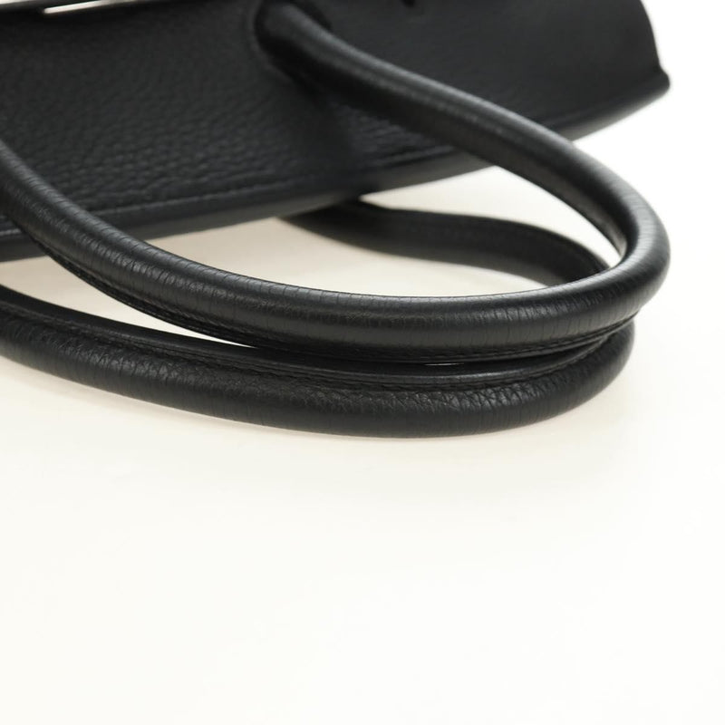 Hermes Birkin Black Clemence With Palladium Hardware Leather Bag