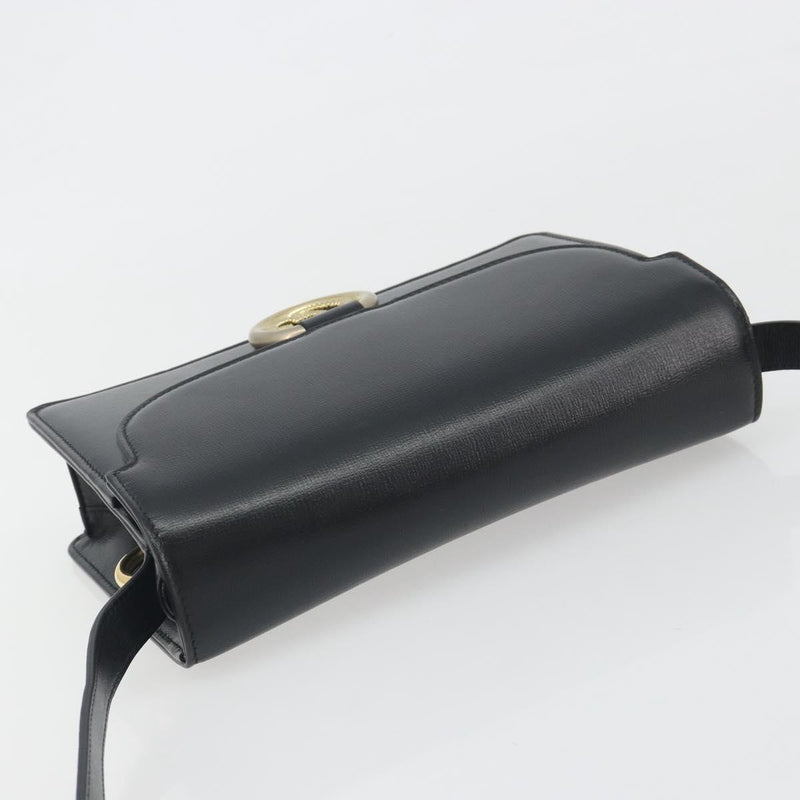 Gucci Gg Ring Leather Black Bag