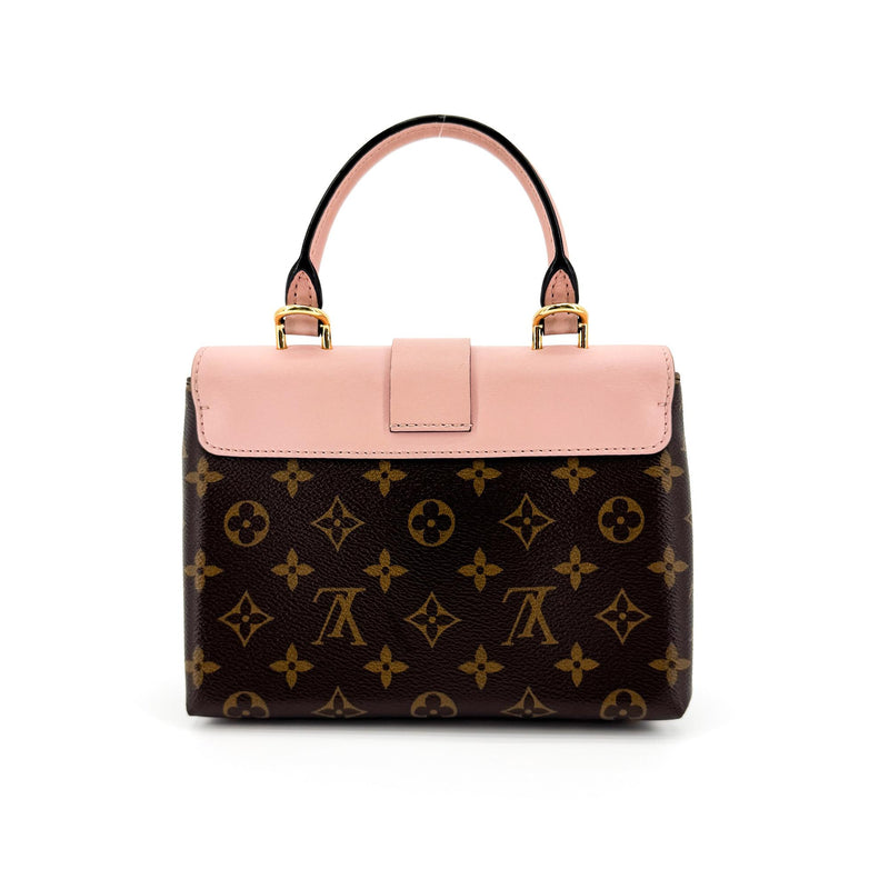 Louis Vuitton Braided Handle Locky Monogram Canvas With Leather Brown Bag