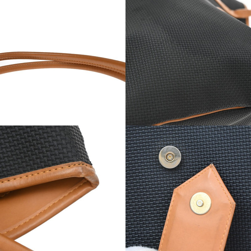 Saint Laurent Vintage Shoulder Bag Leather Black Pvc
