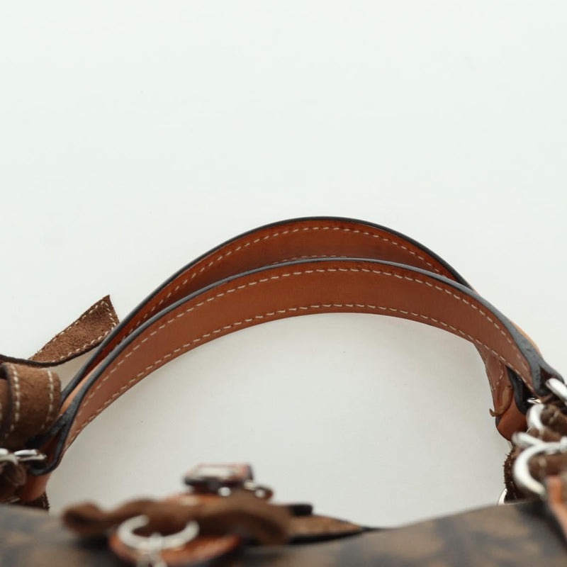 Christian Dior Vintage Trotter Romantique Boston Diorissimo Coated Canvas Brown Bag