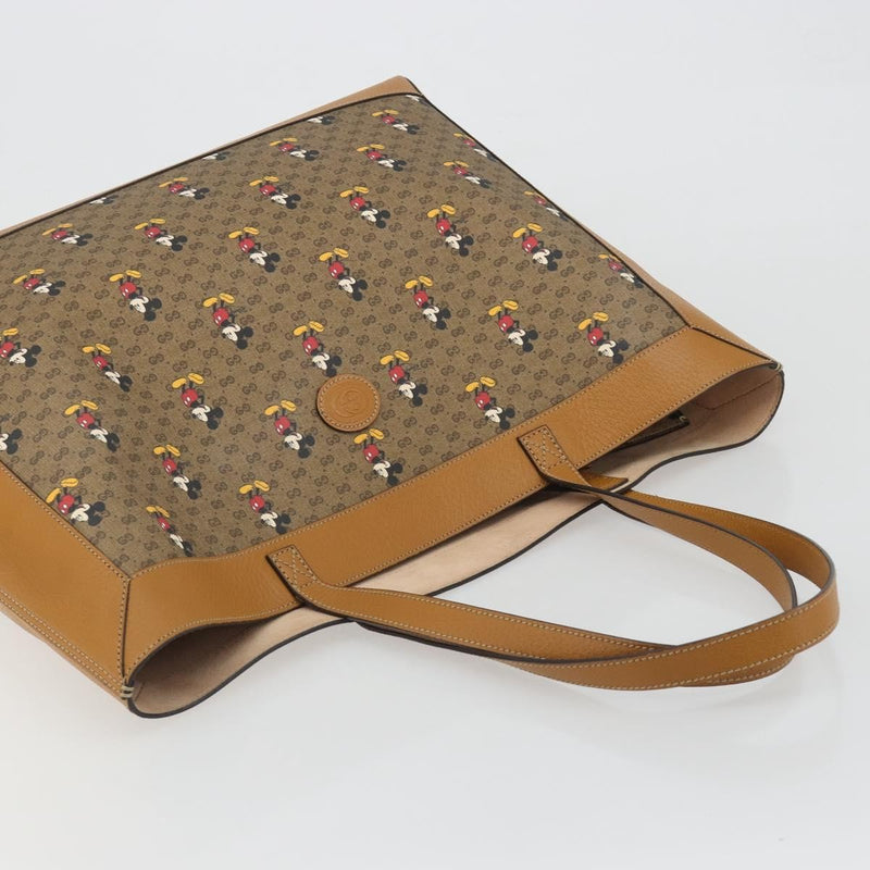Gucci Disney Mickey Mouse Soft Open Printed Mini Gg Coated Canvas Beige Bag