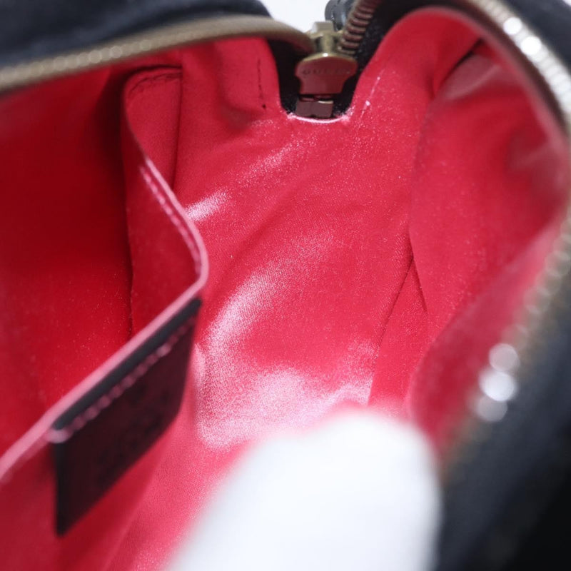Gucci Gg Marmont Crystal Embellished Matelasse Velvet Black Bag