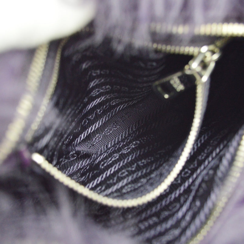 Prada Clutch Faux Fur Purple