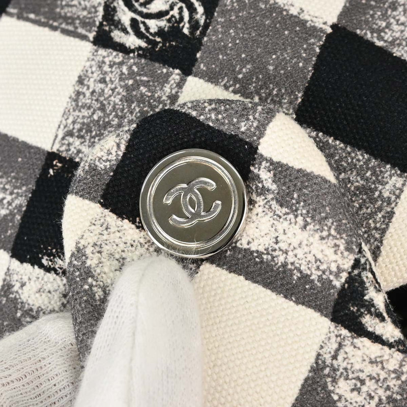 Chanel Weekender Gingham Print Canvas Black Bag