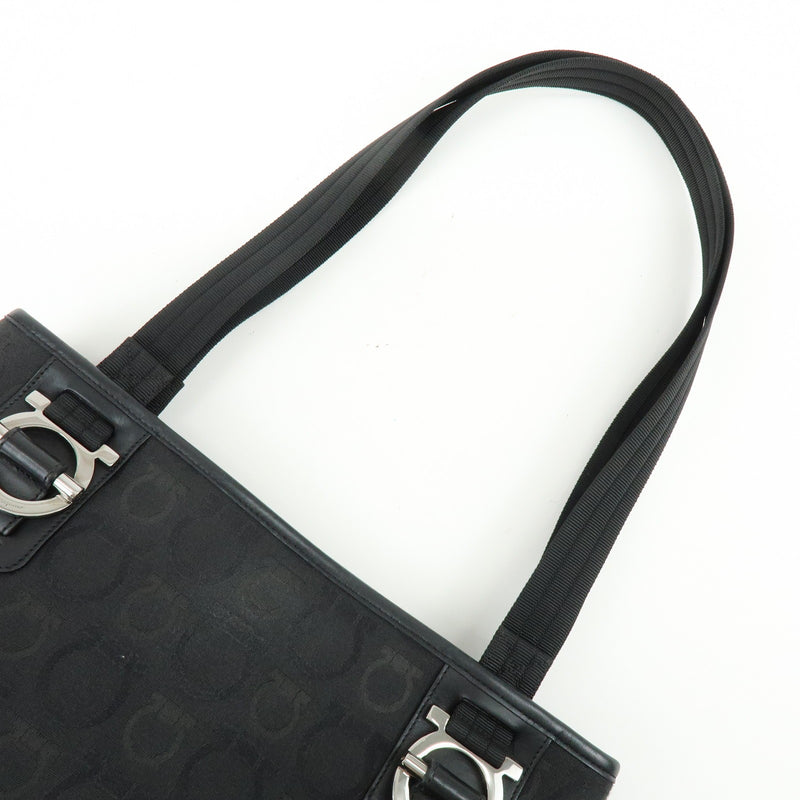 Salvatore Ferragamo Gancini Tote Canvas Black