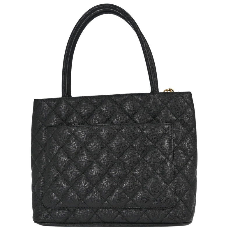 Chanel Medallion Quilted Caviar Black Leather Bag