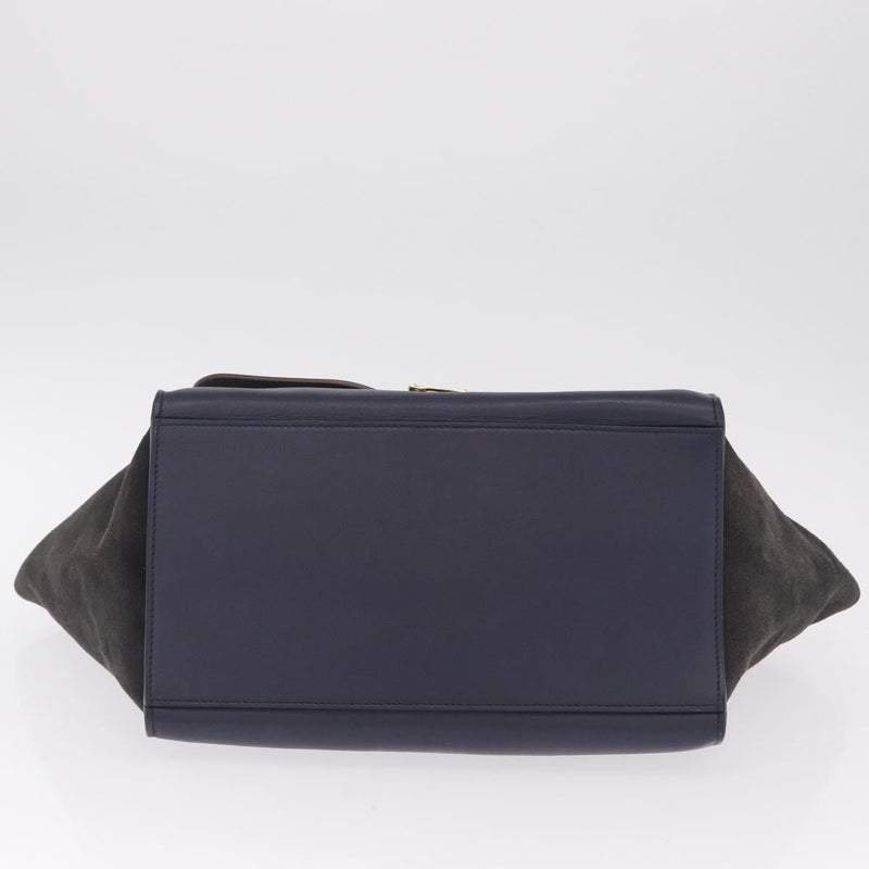 Celine Tricolor Trapeze Leather Navy Bag
