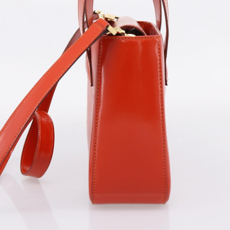 Celine Top Handle Leather Orange Bag