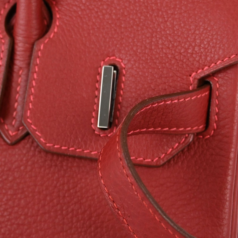 Hermes Birkin Red Togo With Palladium Hardware Leather Bag