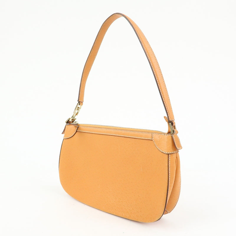 Salvatore Ferragamo Gancini Top Handle Leather Orange Bag