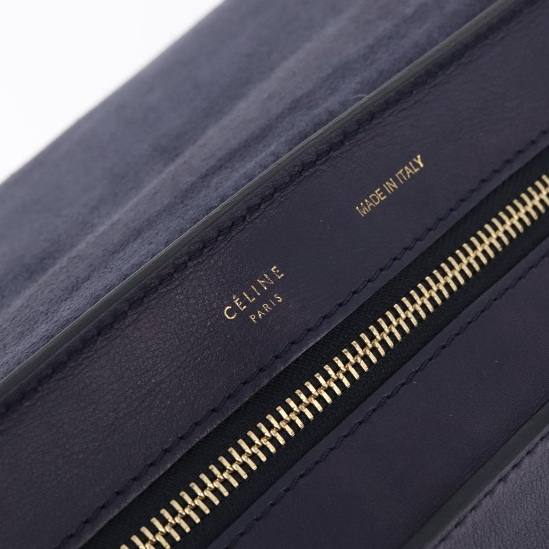 Celine Tricolor Trapeze Leather Navy Bag