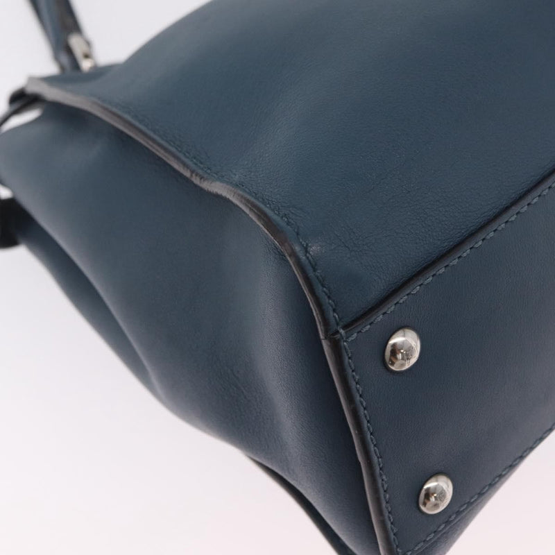 Fendi Peekaboo Ruffled Leather Blue Bag