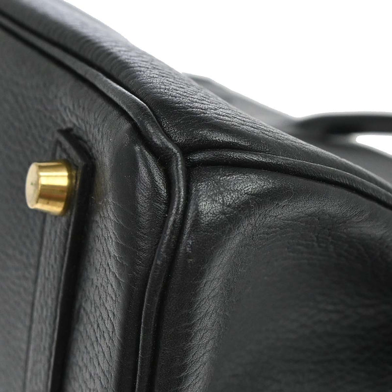 Hermes Birkin Black Ardennes With Gold Hardware Leather Bag