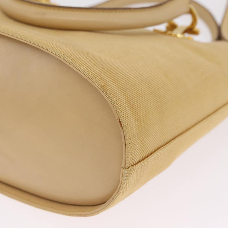 Salvatore Ferragamo Gancini Tote Canvas Beige