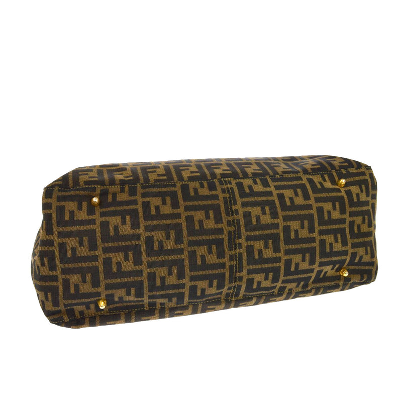 Fendi Vintage Top Handle Zucca Canvas Brown Bag