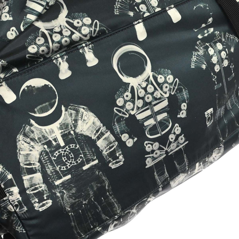 Chanel Astronaut Essentials Sequin Embellished Printed Nylon Navy Bag