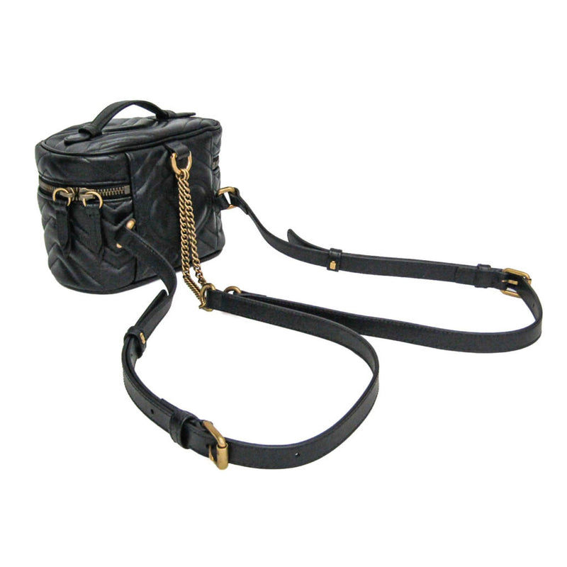 Gucci Gg Marmont Vanity Matelasse Leather Black Bag