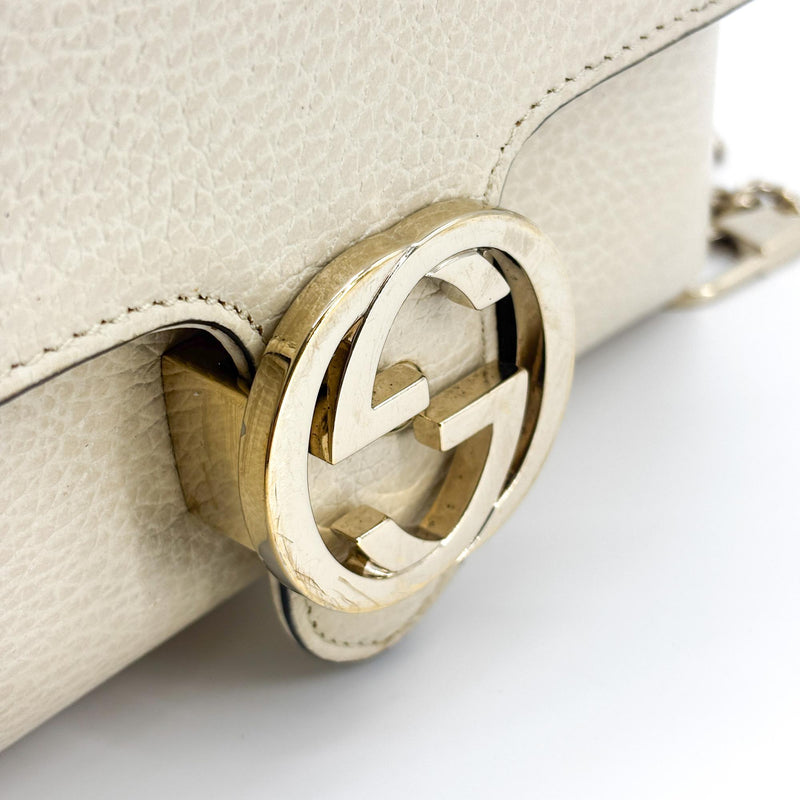 Gucci Interlocking Leather Beige Bag