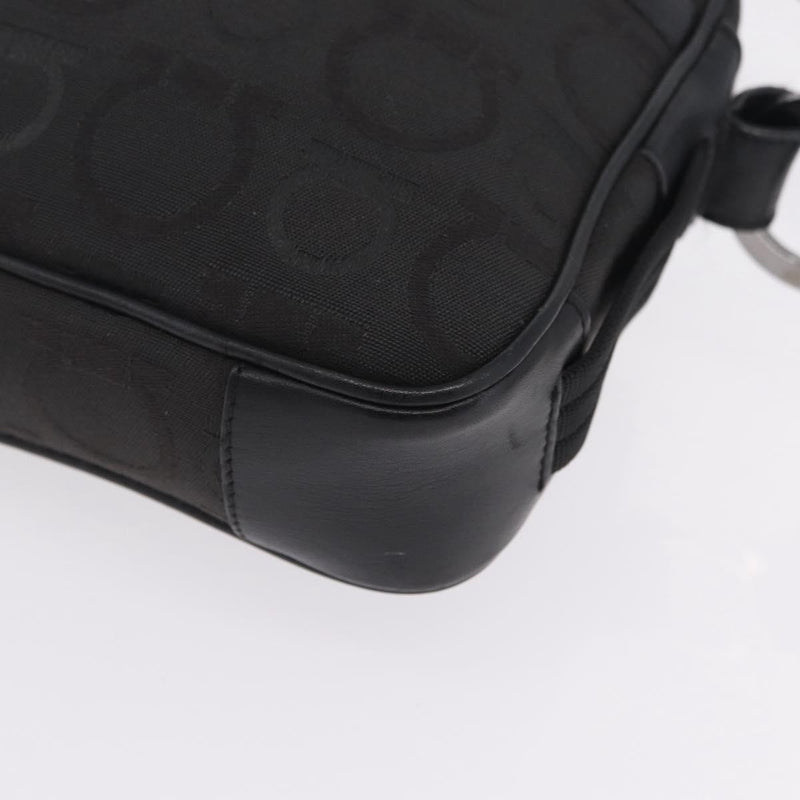 Salvatore Ferragamo Gancini Canvas Black Bag
