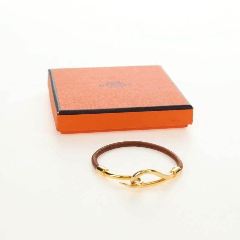 Hermes Jumbo Hook Braided Leather And Metal Brown Bijoux