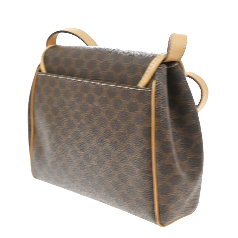 Celine Macadam Shoulder Canvas Brown Bag