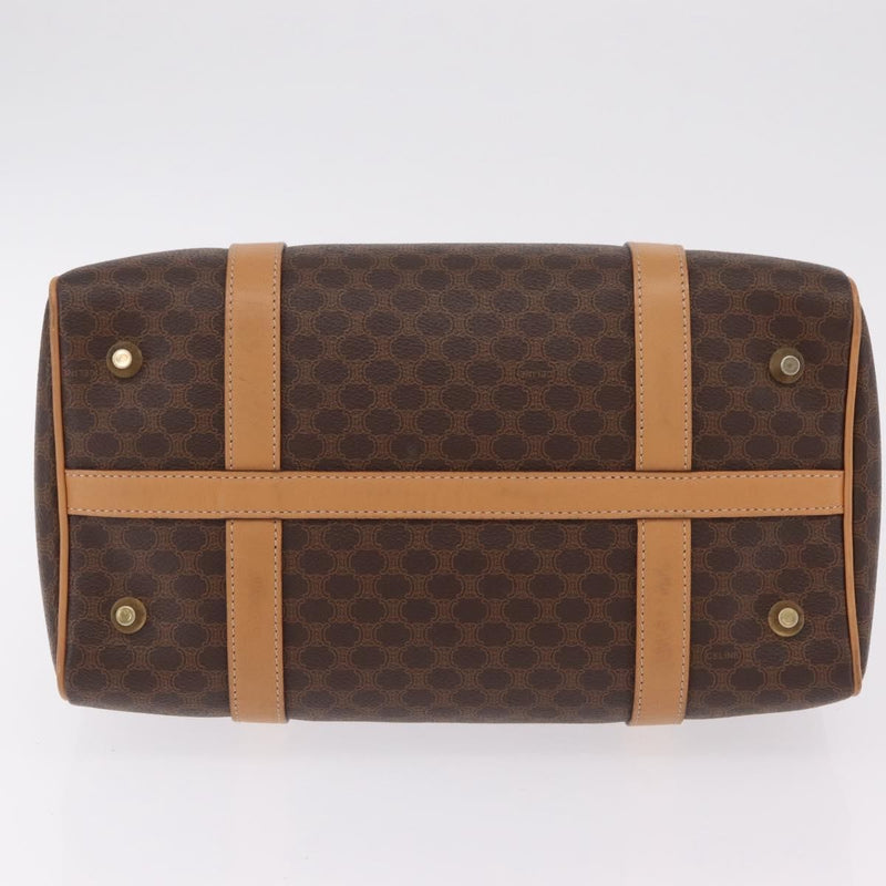 Celine Vintage Boston Macadam Coated Canvas Brown Pvc Bag