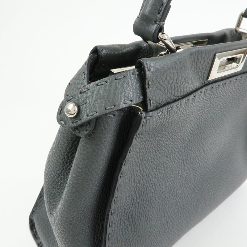 Fendi Selleria Peekaboo Leather Gray Bag