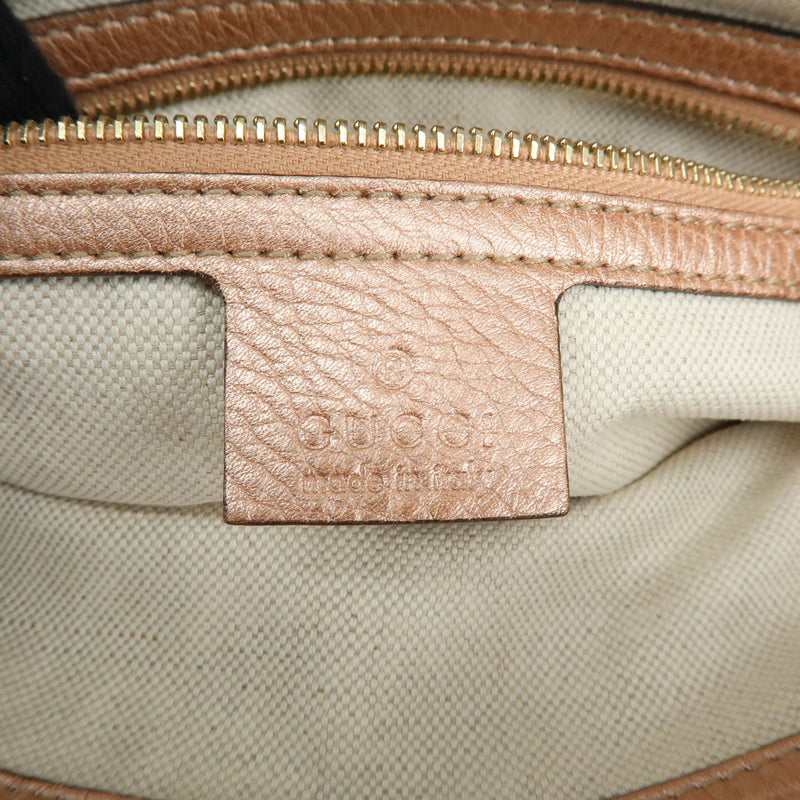 Gucci Bella Convertible Top Handle Leather Pink Bag